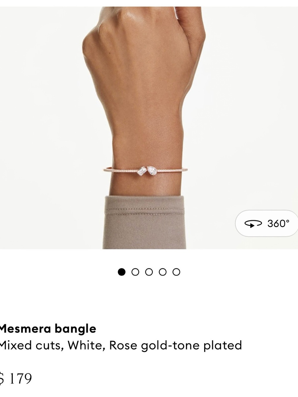 Swarovski Rose Gold-Tone Bangle with White Stones